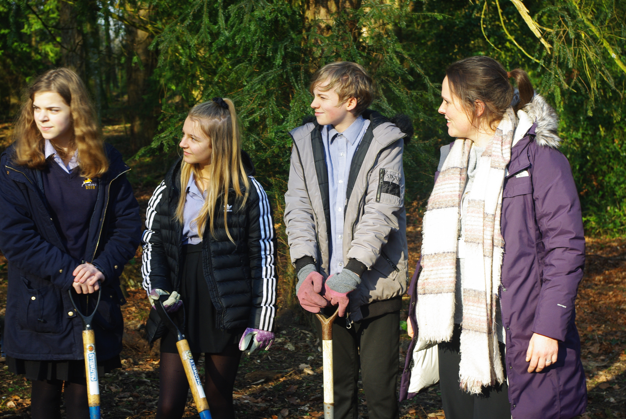 Horticulture pupils tree planting in Cirencester Park 