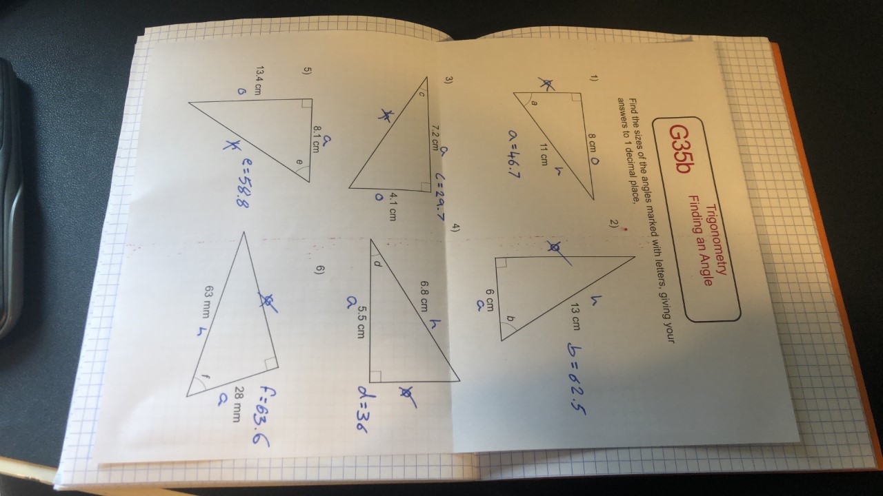 Year 9 maths - finding angles
