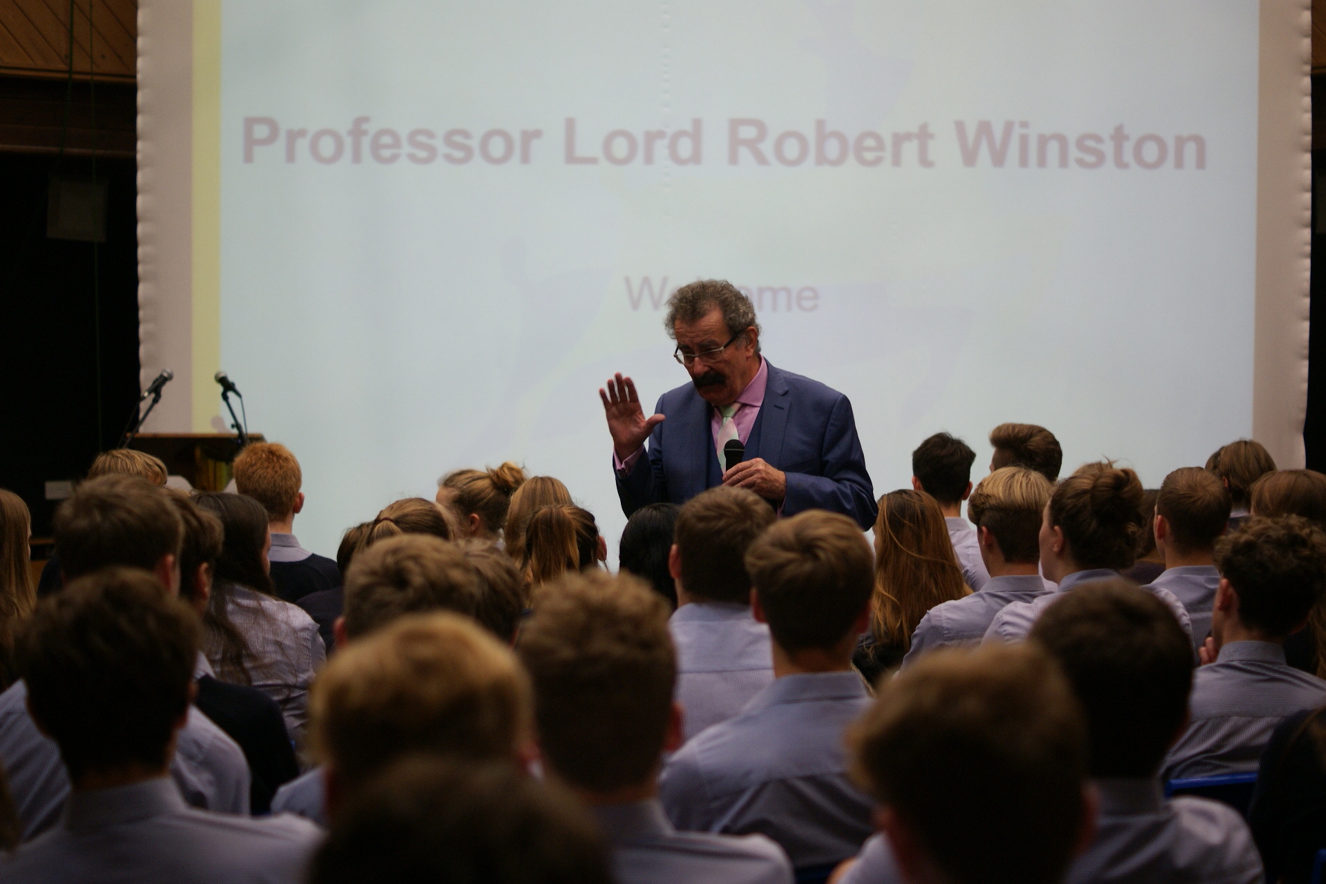 professor lord robert winston at cirencester deer park school